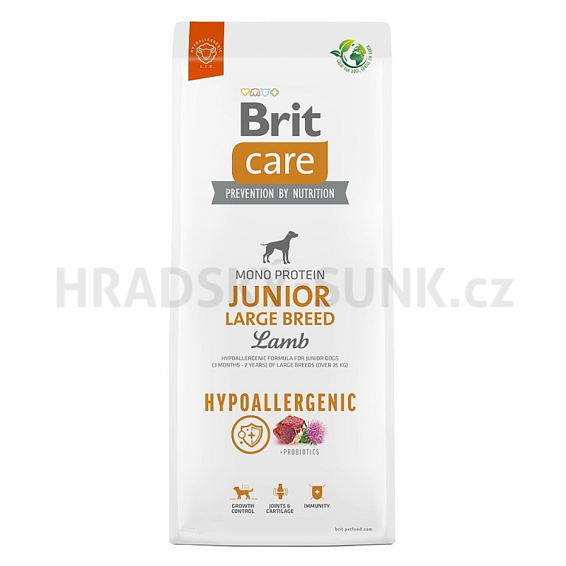 Brit Care 12kg Junior Large Breed Hypoallergenic Lamb dog AKCE