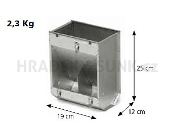 Zásobník k venkovnímu zavěšení 19 cm dvoukomorový bez víka