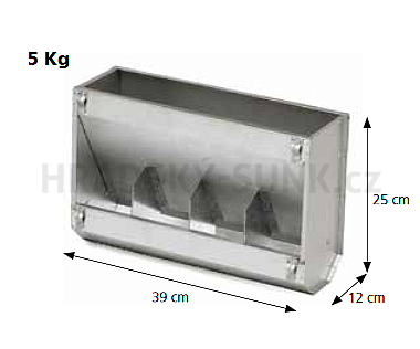 Zásobník k venkovnímu zavěšení bez víka 39 cm, čtyřkomorový