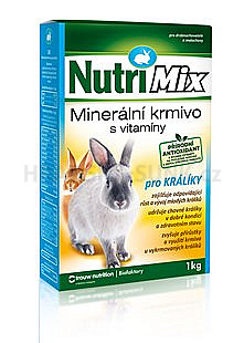 Nutrimix králík - 1 kg pro celoroční období - AD3E a jiné vitamíny, minerály, mikroprvky a aminokyseliny.