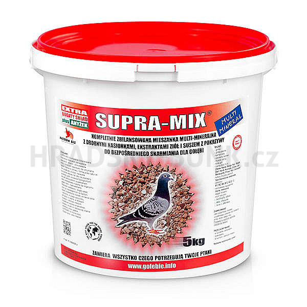 Supramix 10kg, směs gritů, vitaminů,semen, kvasnic, aminokyselin, anýzu