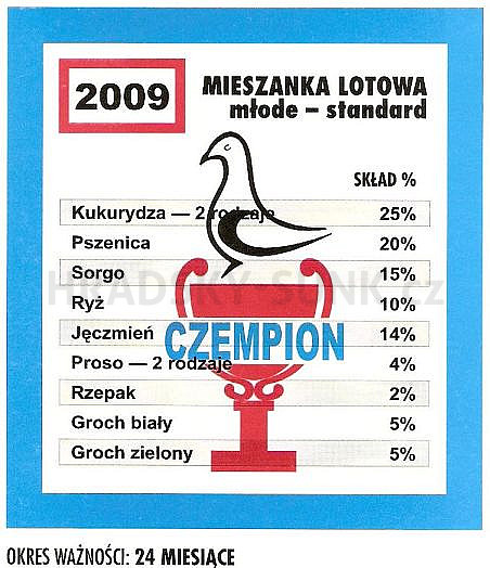 Závodní směs pro mladé standart  2009 - 20 kg