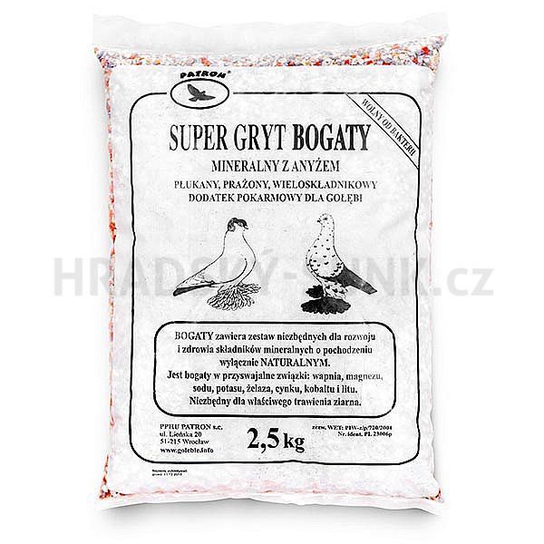 Grit - minerální Bogaty - 2,5kg, nepostradatelný pro zdraví zvířat