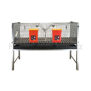 Klec pro králíky pozinkovaná s plastovým roštem - II - 2 ks skladem