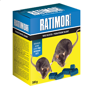 Ratimor Brodifacoum parafinové bloky 300 g modrý blok